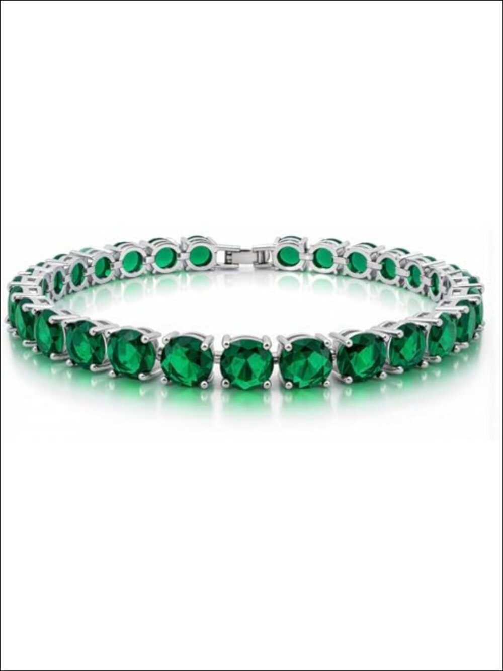 Cubic Zirconia Tennis Bracelet 7mm Round Stones 6.5-8 Inch